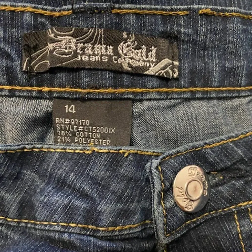 Brama Gold Jeans Co 5 pocket embellished denim, size 14 - Picture 3 of 3